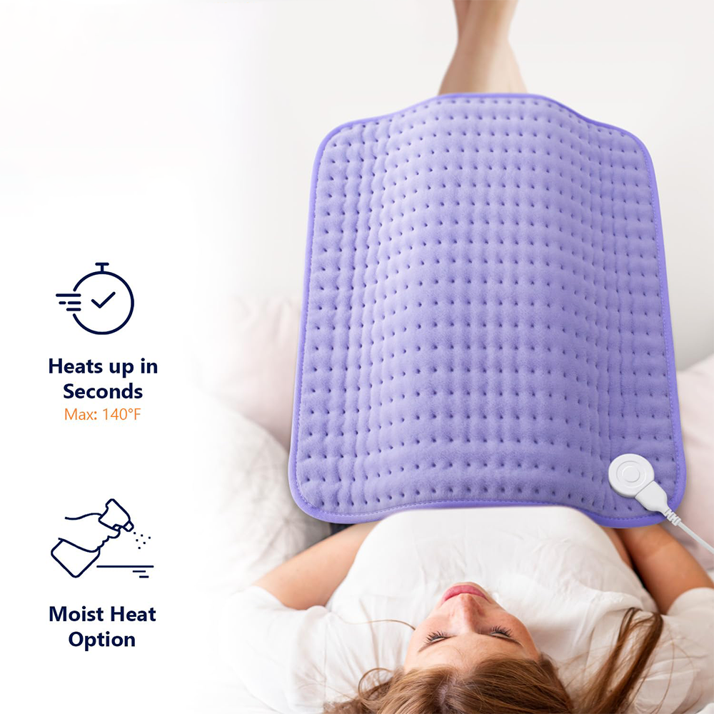 20"x24" Large Electric Heating Pad with 6 Heat Settings & Auto Off , Sunset Purple
