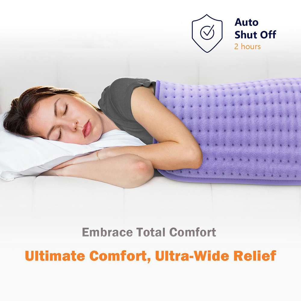20"x24" Large Electric Heating Pad with 6 Heat Settings & Auto Off , Sunset Purple