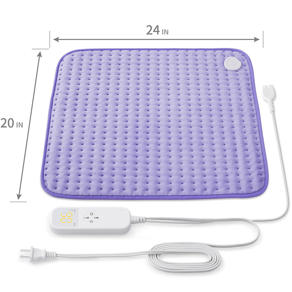 20"x24" Large Electric Heating Pad with 6 Heat Settings & Auto Off , Sunset Purple