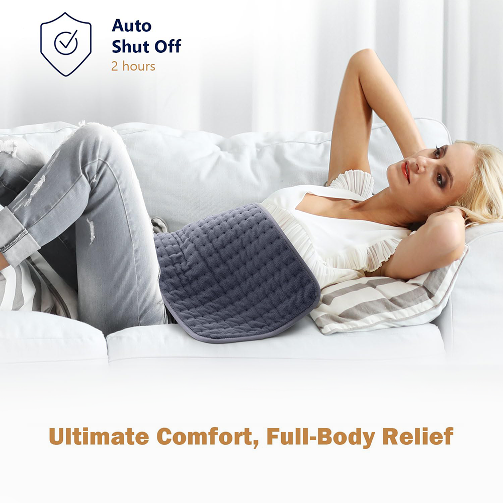 12"x24" Electric Heating Pad with 6 Heat Settings & Auto Off , Rock Gray