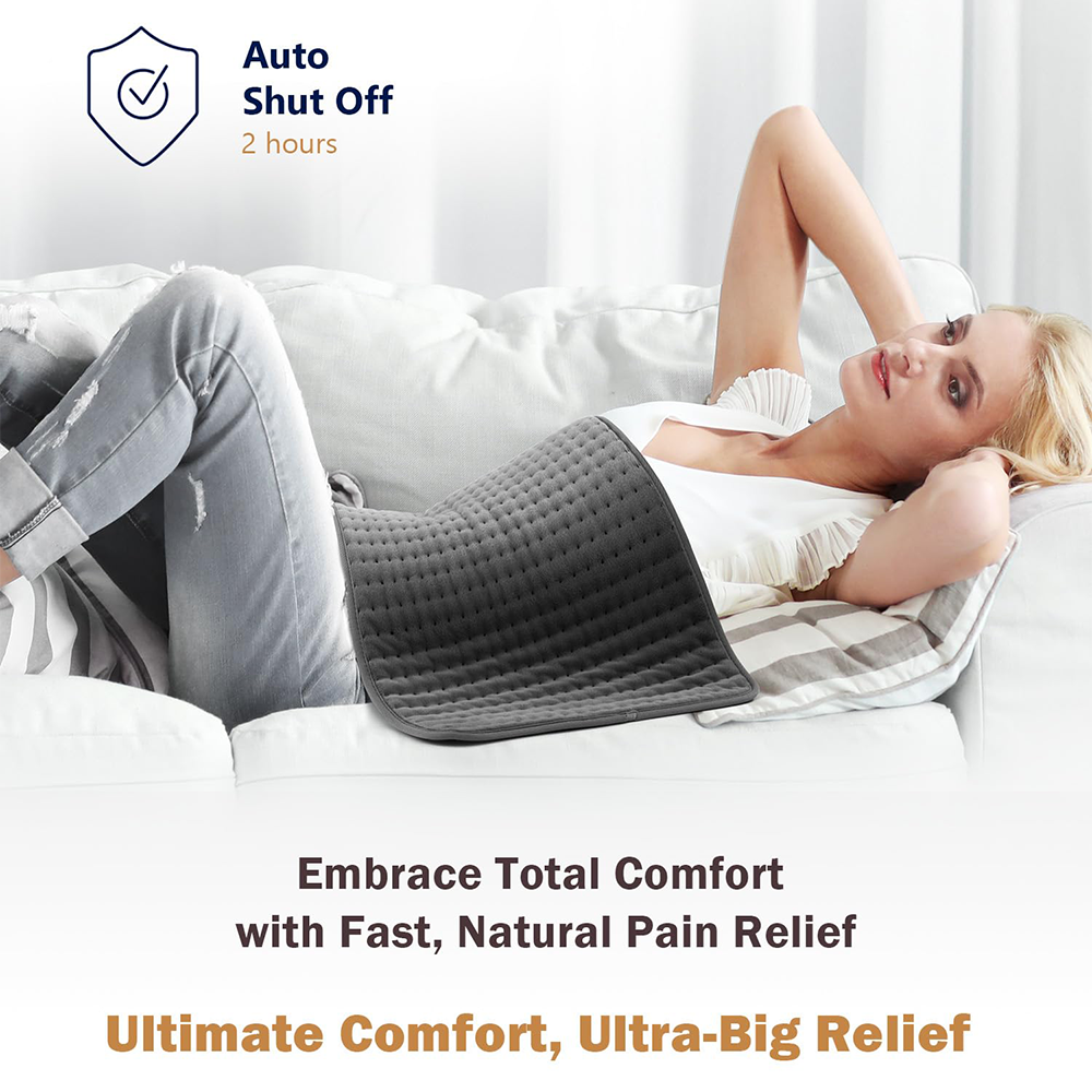 Extra Large Microplush Heating Pad for Back Neck Shoulder Pain Cramps Relief - Gifts for Women Men Mom Dad, Mothers Day Fathers Day Christmas Birthday Gifts - 6 Heat Settings, Auto-Off - 17"x33"