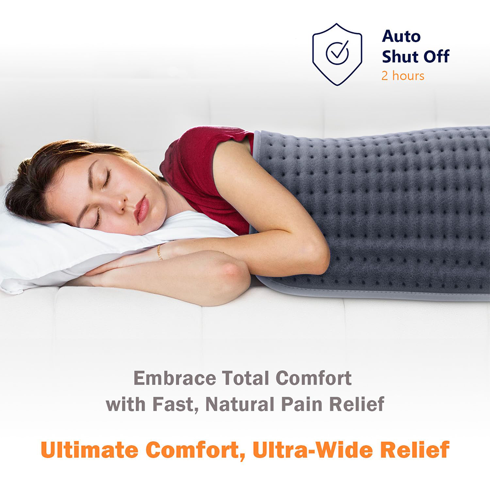 Ultra-Wide Microplush Heating Pad - 20"x24" Electric Heating Pad for Back, Neck, Shoulder Pain and Cramps - Moist Heat Option, Machine Washable, Auto-Off - Gifts for Women Men Her Him