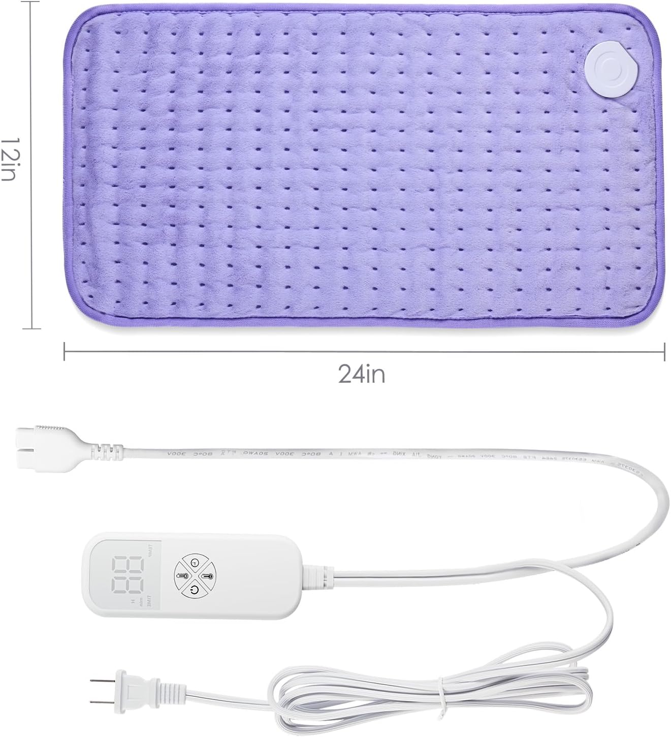 12"x24" Electric Heating Pad with 6 Heat Settings & Auto Off , Sunset Purple