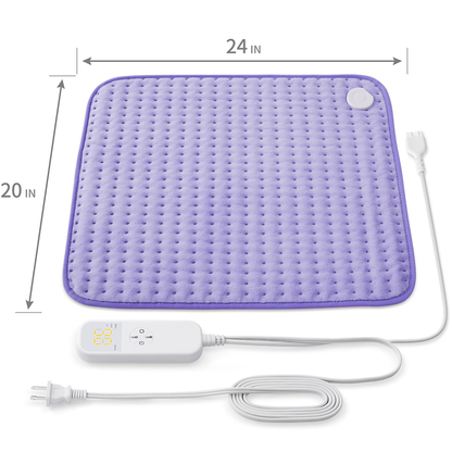 20"x24" Large Electric Heating Pad with 6 Heat Settings & Auto Off , Sunset Purple